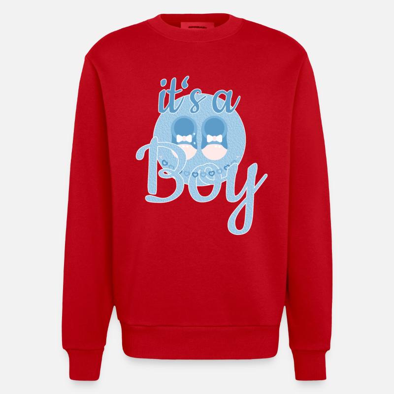 Cadeau Bébé Garçon - Sweat bio épais oversize fabriqué en UE - rouge