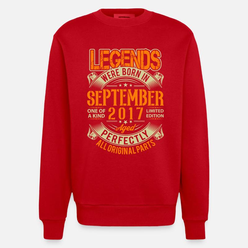 Légende d’anniversaire de septembre 2017 - Sweat bio épais oversize fabriqué en UE - rouge