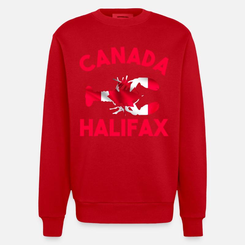 Kanada Canada Halifax Himmer - Heavyweight Oversized Organic Crew Neck Made in EU - Rot