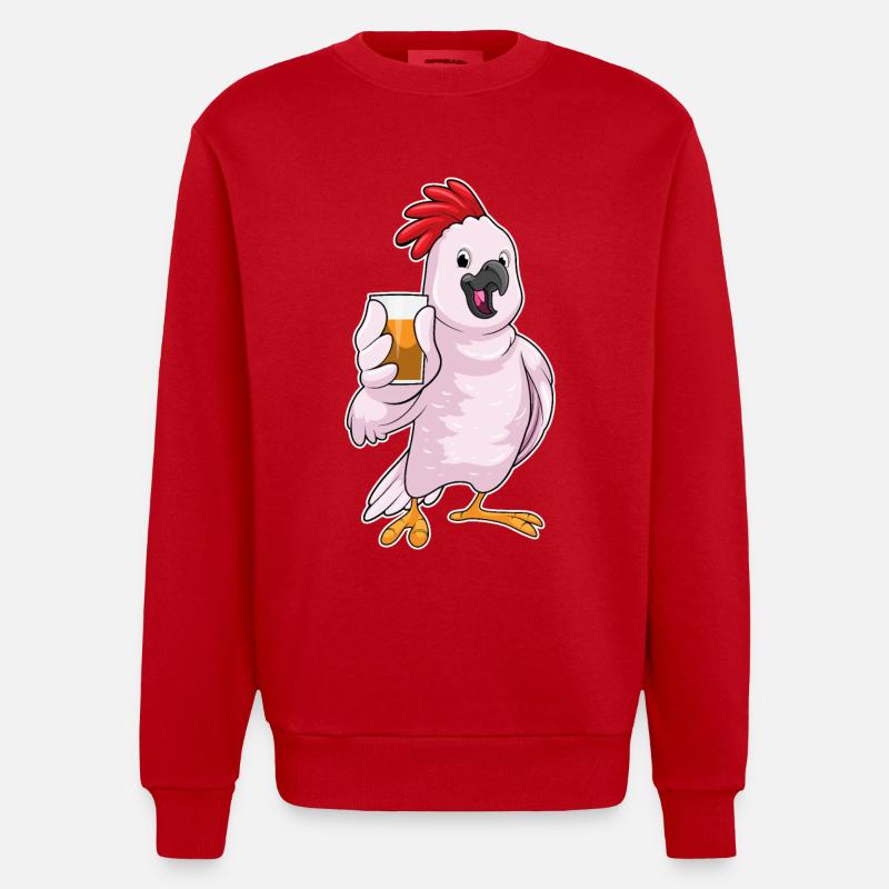 Papagei mit Saft - Heavyweight Oversized Organic Crew Neck Made in EU - Rot