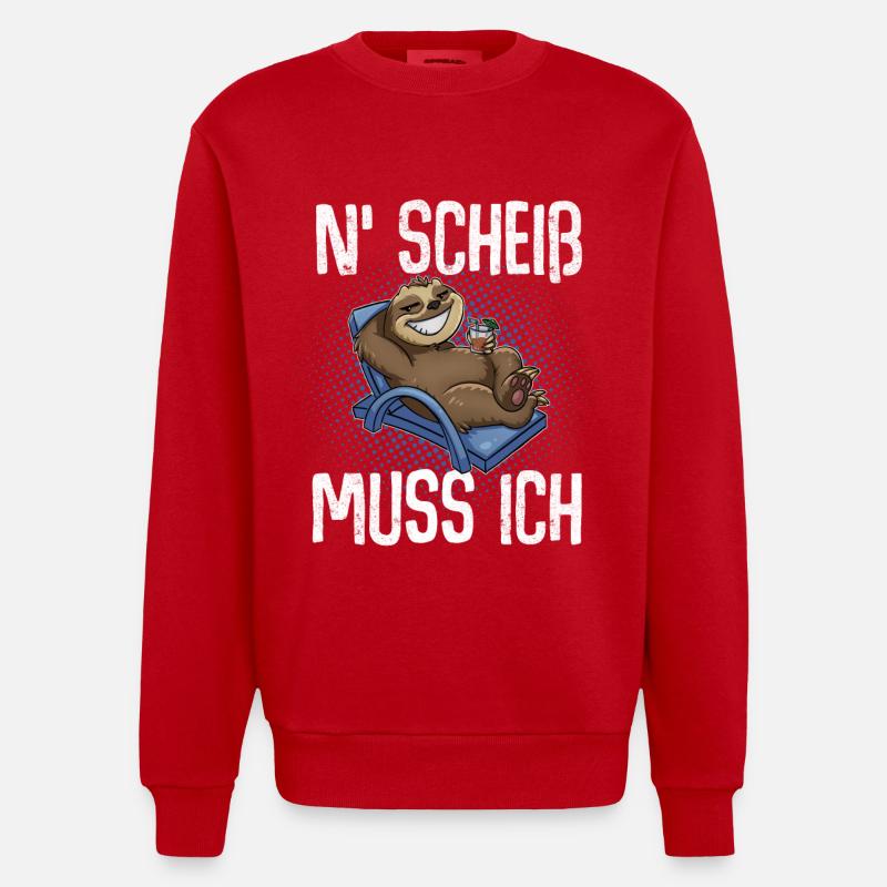 N'Scheiß Muss Ich - Heavyweight Oversized Organic Crew Neck Made in EU - Rot