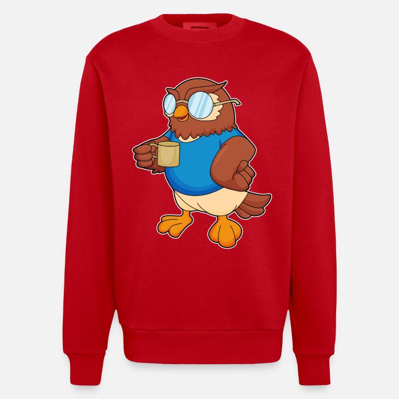 Eule Becher - Heavyweight Oversized Organic Crew Neck Made in EU - Rot