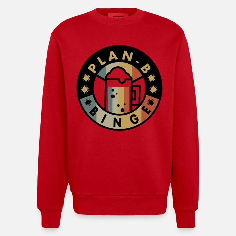 Plan B Boozing - Heavyweight Oversized Organic Crew Neck Made in EU - red