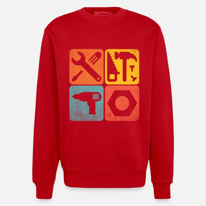 Outils - Sweat bio épais oversize fabriqué en UE - rouge