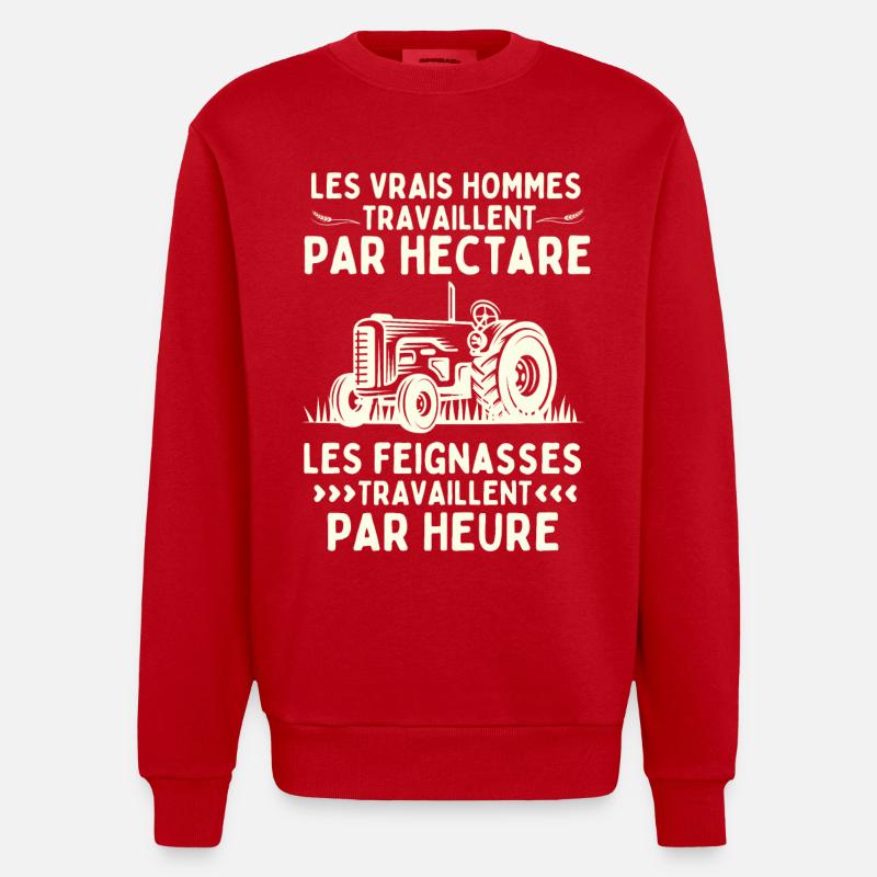 HUMOUR AGRICULTURE - Sweat bio épais oversize fabriqué en UE - rouge
