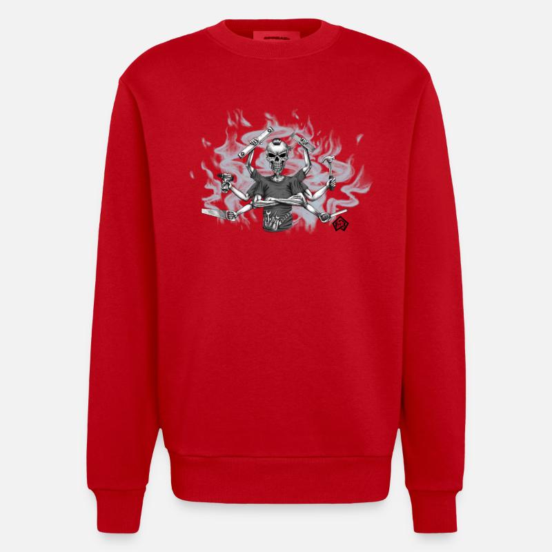 Polyvalent, polyvalent, gardien, artisan - Sweat bio épais oversize fabriqué en UE - rouge