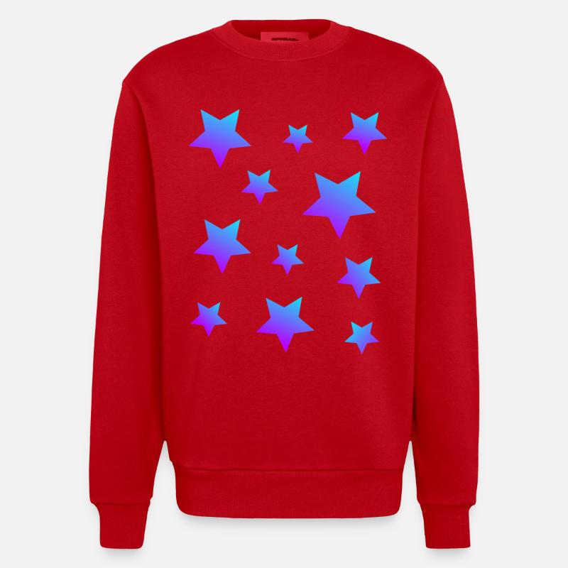 Star Star Pack Bleu-Violet - Sweat bio épais oversize fabriqué en UE - rouge