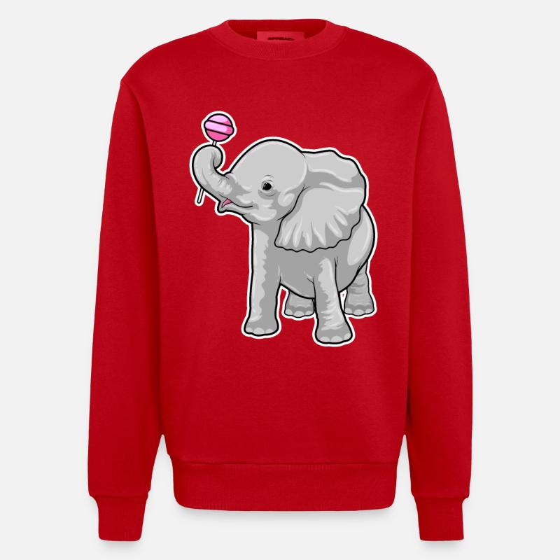 Sucettes d’éléphant - Sweat bio épais oversize fabriqué en UE - rouge