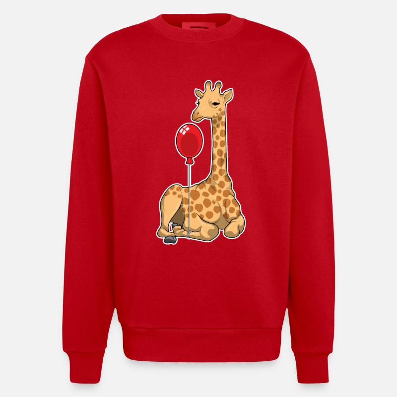 Ballon girafe - Sweat bio épais oversize fabriqué en UE - rouge