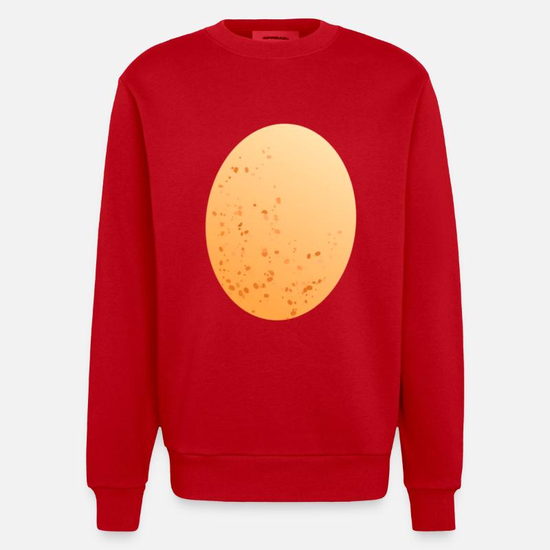 Egg chicken egg - Heavyweight Oversized Organic Crew Neck Made in EU - red