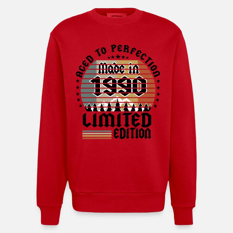 Édition limitée 1990 - Sweat bio épais oversize fabriqué en UE - rouge