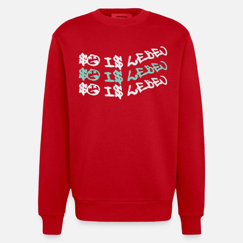 Zitat So is leben - Heavyweight Oversized Organic Crew Neck Made in EU - Rot