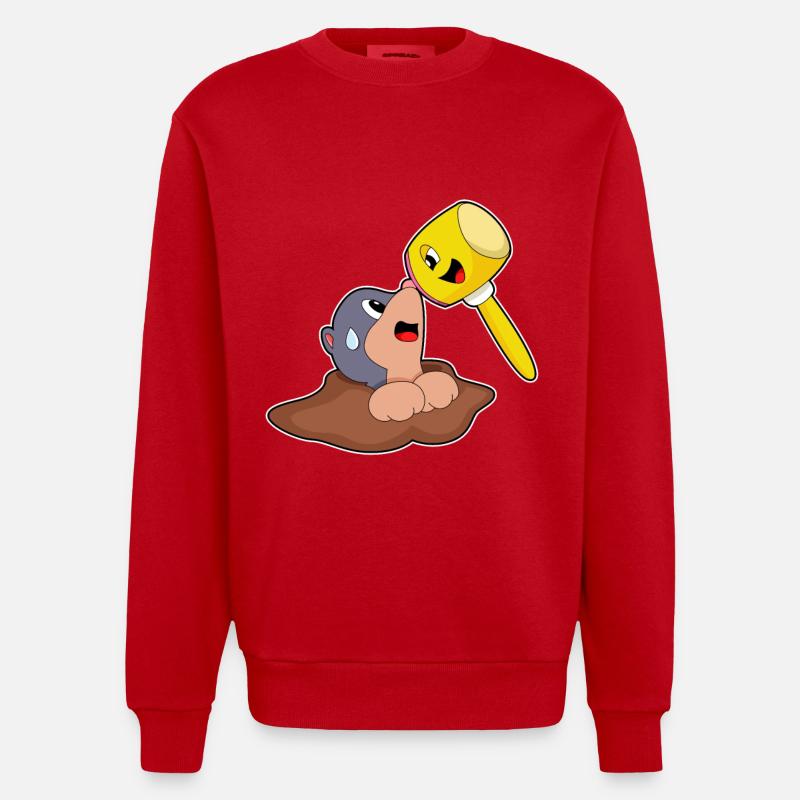 Marteau-taupe - Sweat bio épais oversize fabriqué en UE - rouge
