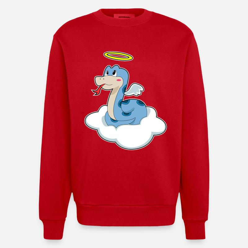 Serpent Nuage Ange - Sweat bio épais oversize fabriqué en UE - rouge