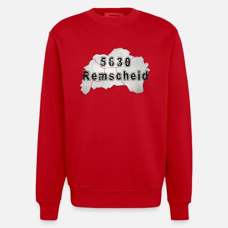 Remscheid 5630 Postkartenstil - Heavyweight Oversized Organic Crew Neck Made in EU - Rot