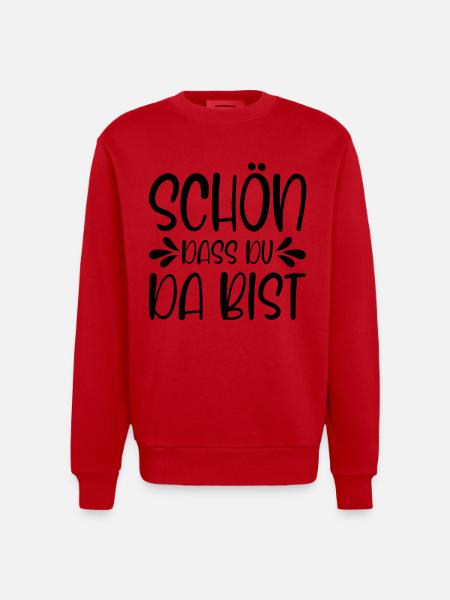 Schön dass du da bist - Heavyweight Oversized Organic Crew Neck Made in EU - Rot