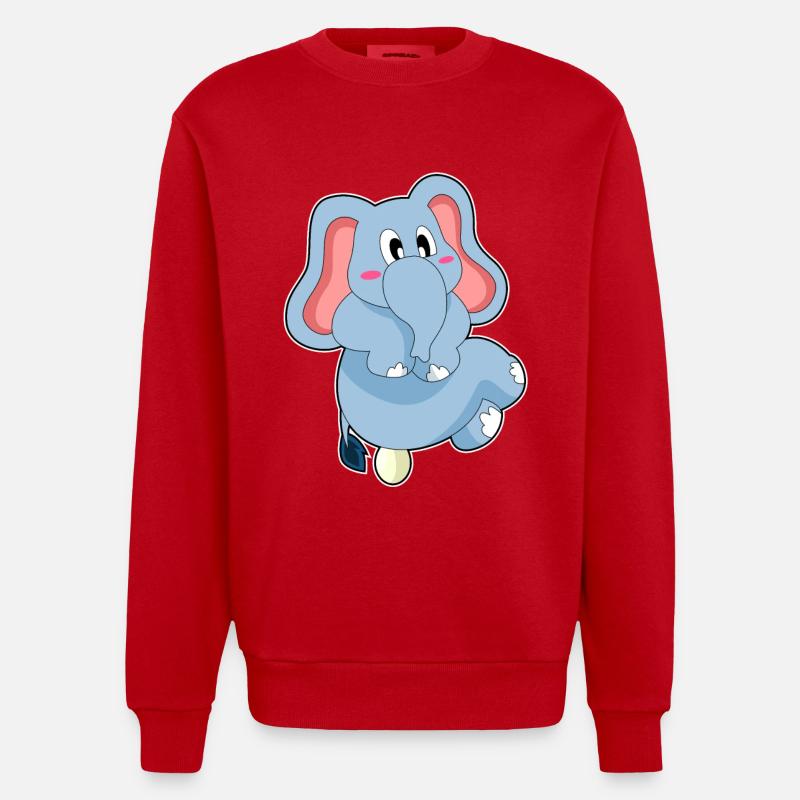 Oeuf d’éléphant - Sweat bio épais oversize fabriqué en UE - rouge