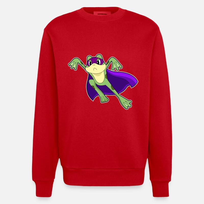 Frosch Held - Heavyweight Oversized Organic Crew Neck Made in EU - Rot