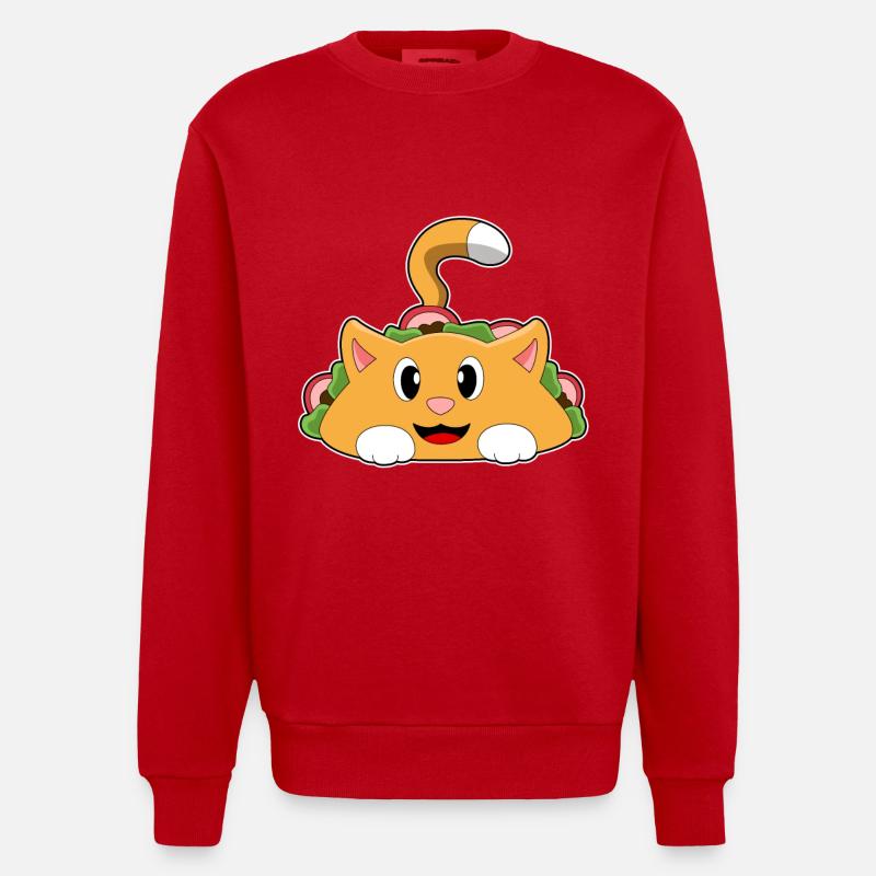 Taco pour chat - Sweat bio épais oversize fabriqué en UE - rouge