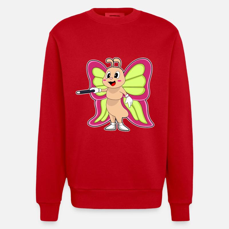 Baguette papillon - Sweat bio épais oversize fabriqué en UE - rouge