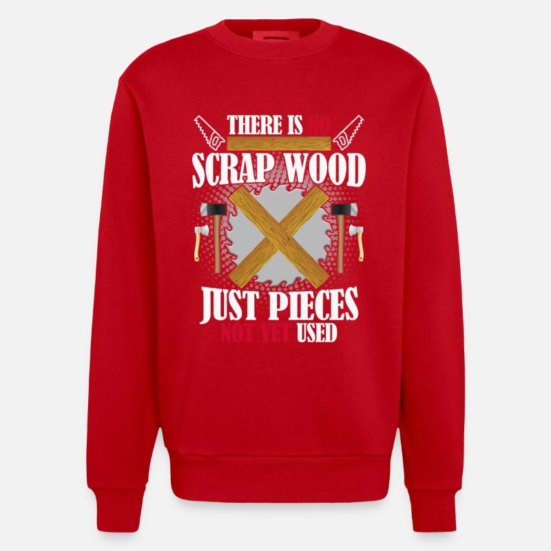 Lustiger Zimmermann Handwerker Spruch - Heavyweight Oversized Organic Crew Neck Made in EU - Rot