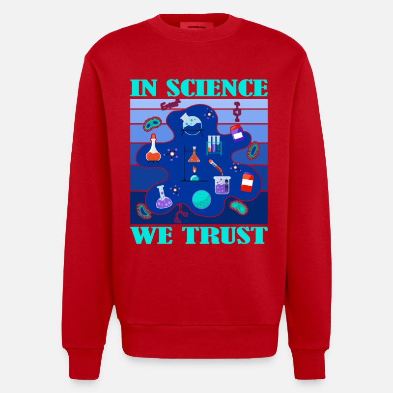 Wissenschaft Forschung Labor Studium - Heavyweight Oversized Organic Crew Neck Made in EU - Rot