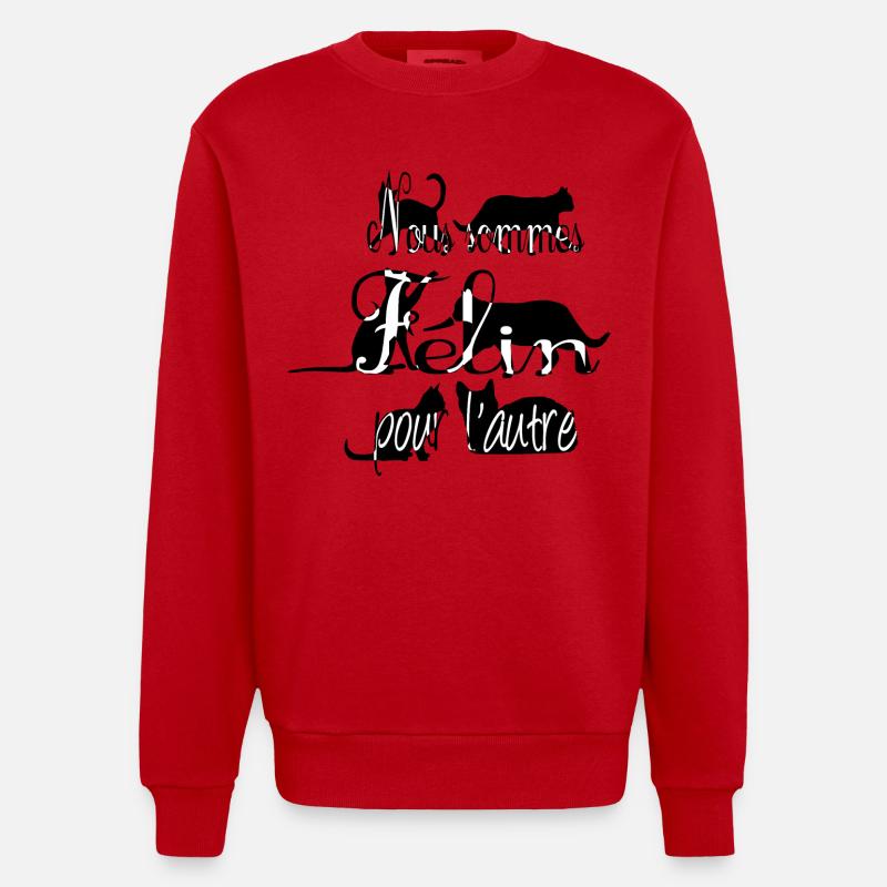 Chat - Sweat bio épais oversize fabriqué en UE - rouge