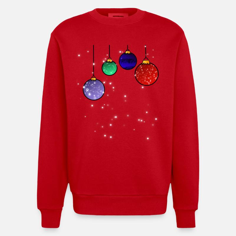 Christbaumkugeln mit Schneeflocken - Heavyweight Oversized Organic Crew Neck Made in EU - Rot