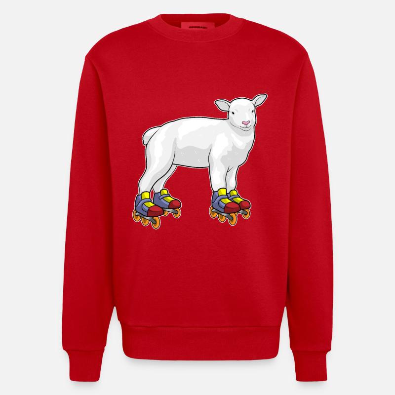 Lamm Inline skating Inline skates - Heavyweight Oversized Organic Crew Neck Made in EU - Rot