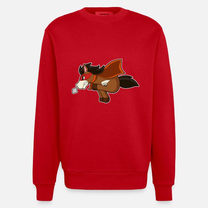 Pferd Held - Heavyweight Oversized Organic Crew Neck Made in EU - Rot