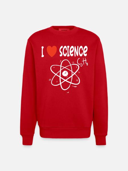 J’aime la science - Sweat bio épais oversize fabriqué en UE - rouge