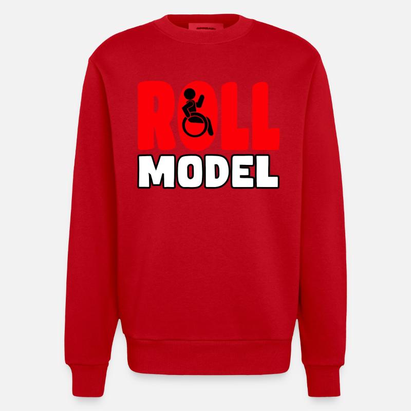 Jeder Rollstuhlfahrer ist ein Rollenmodell* - Heavyweight Oversized Organic Crew Neck Made in EU - Rot
