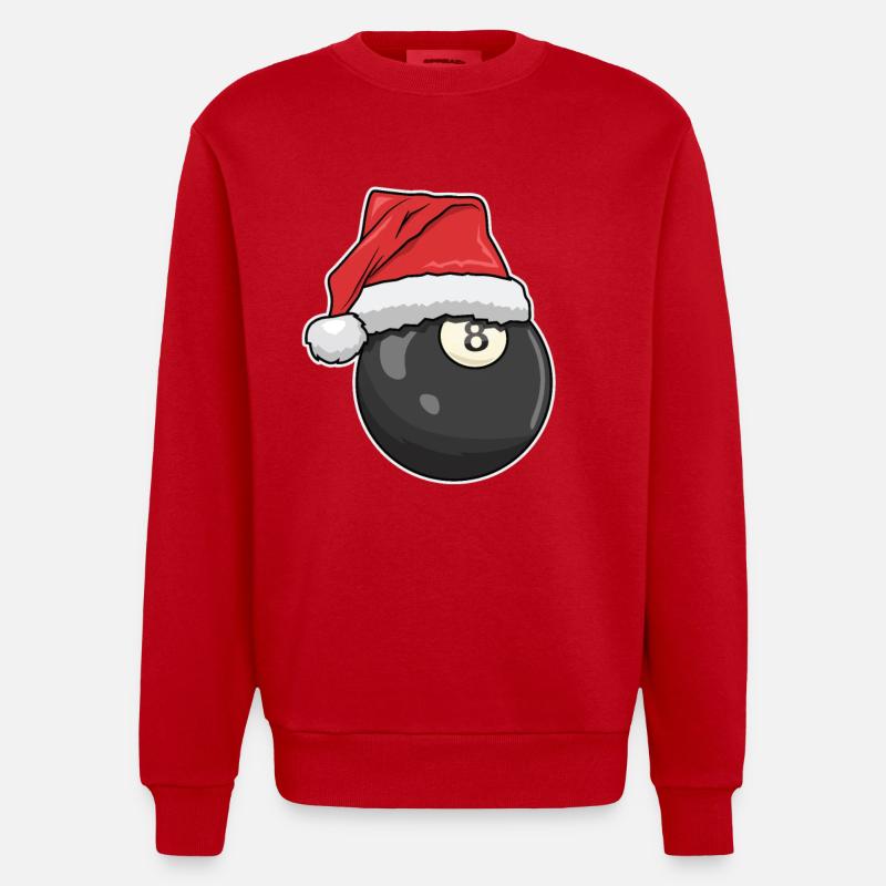Billard de Noël - Sweat bio épais oversize fabriqué en UE - rouge