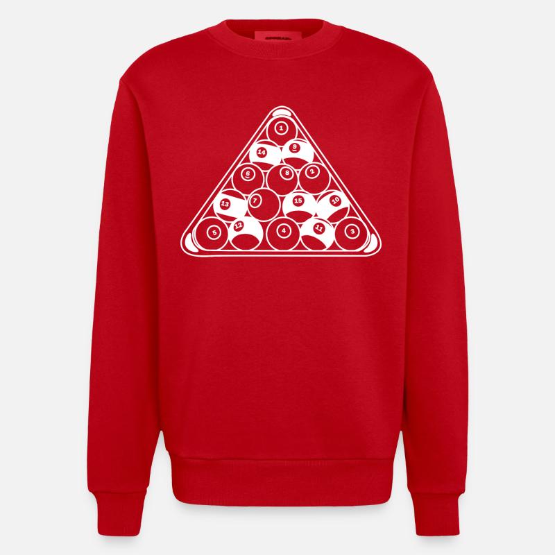 Billard Rack - Heavyweight Oversized Organic Crew Neck Made in EU - Rot