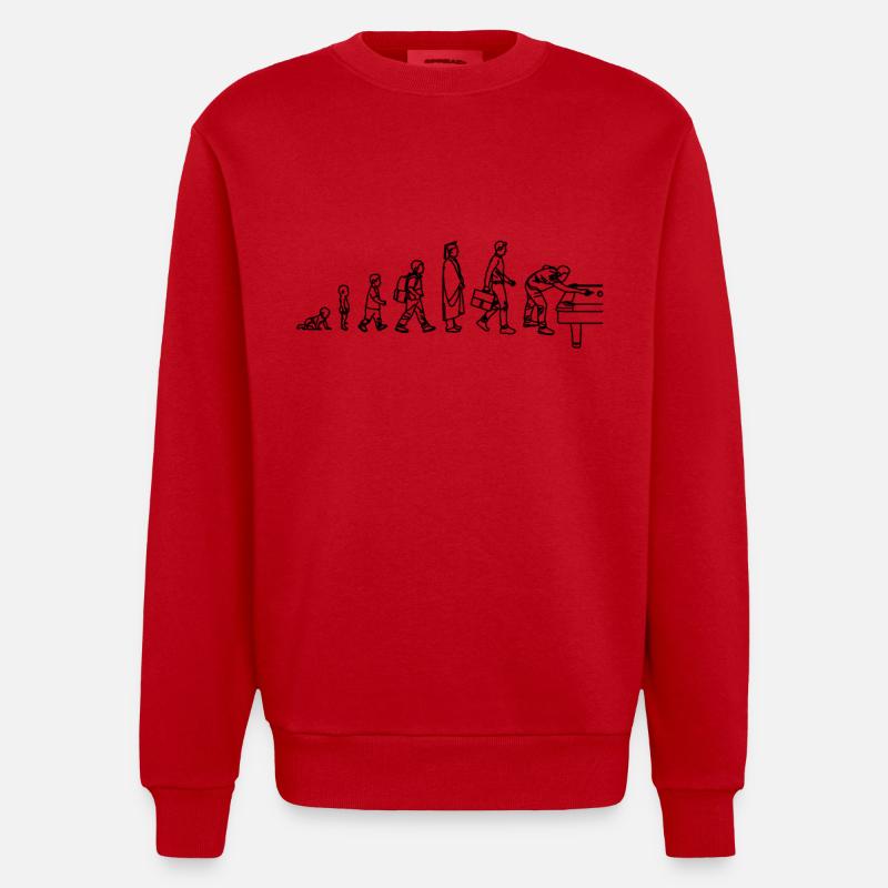 Billiard Evolution - Heavyweight Oversized Organic Crew Neck Made in EU - red