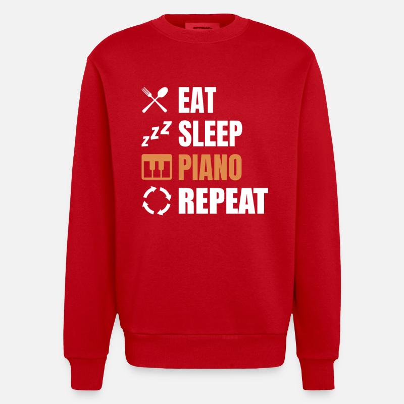 Routine de pianiste - Sweat bio épais oversize fabriqué en UE - rouge