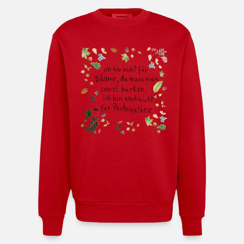 Laub mit Spruch - Heavyweight Oversized Organic Crew Neck Made in EU - Rot