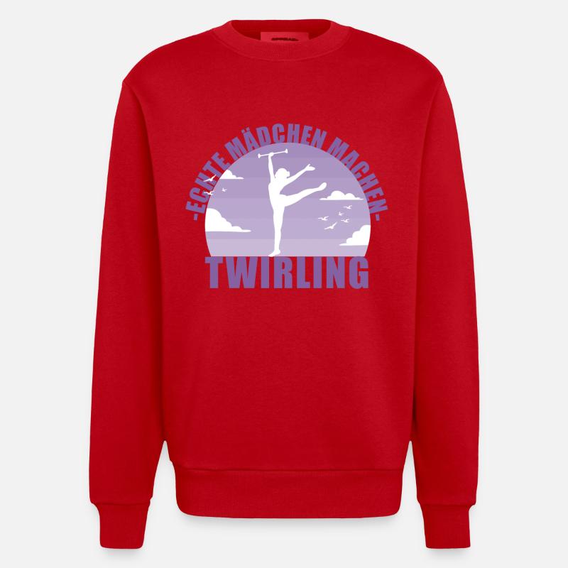 Echte Mädchen machen Twirling - Heavyweight Oversized Organic Crew Neck Made in EU - Rot