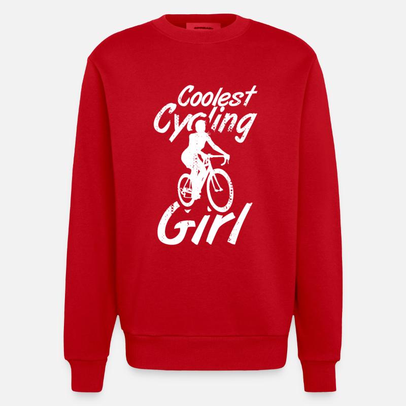 Filles à vélo - Sweat bio épais oversize fabriqué en UE - rouge