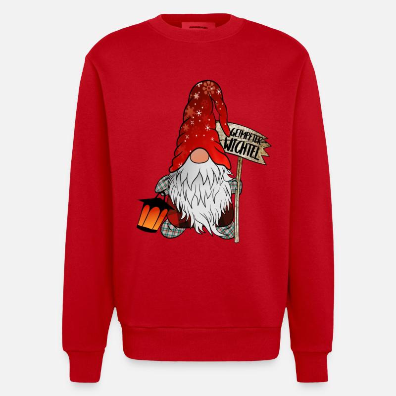 Geimpfter Wichtel - Heavyweight Oversized Organic Crew Neck Made in EU - Rot