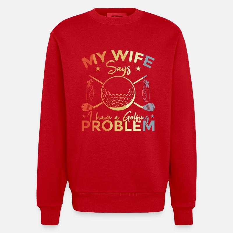 Drôle de citation de golf - Sweat bio épais oversize fabriqué en UE - rouge