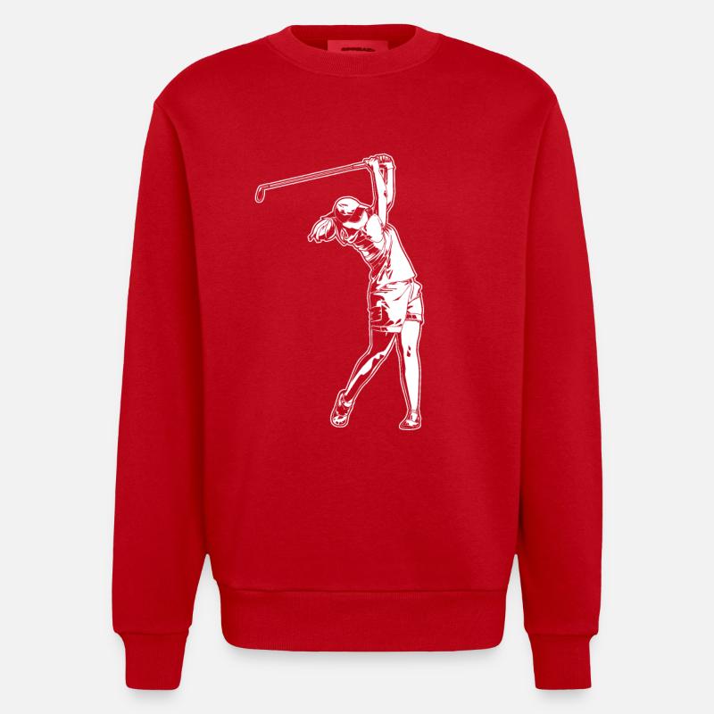 Golfer Mädchen - Heavyweight Oversized Organic Crew Neck Made in EU - Rot