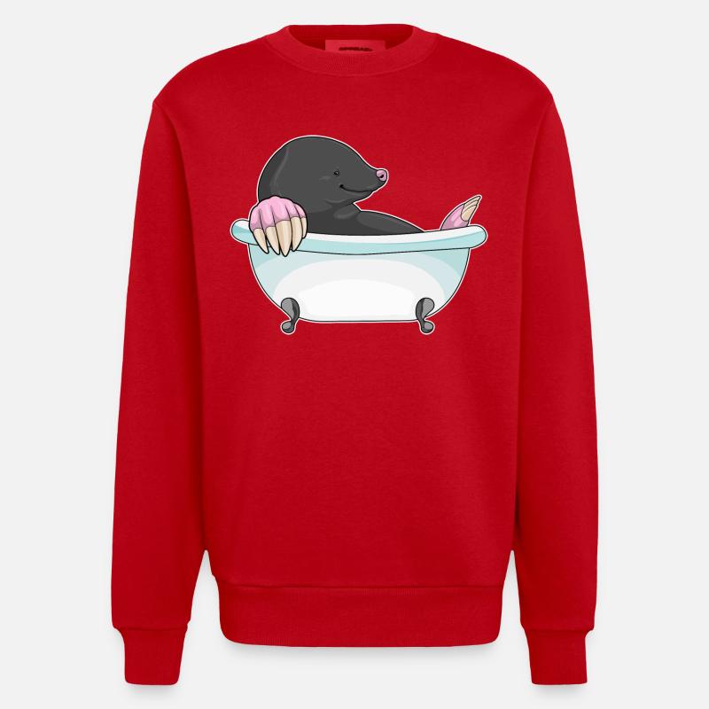 Baignoire taupe - Sweat bio épais oversize fabriqué en UE - rouge