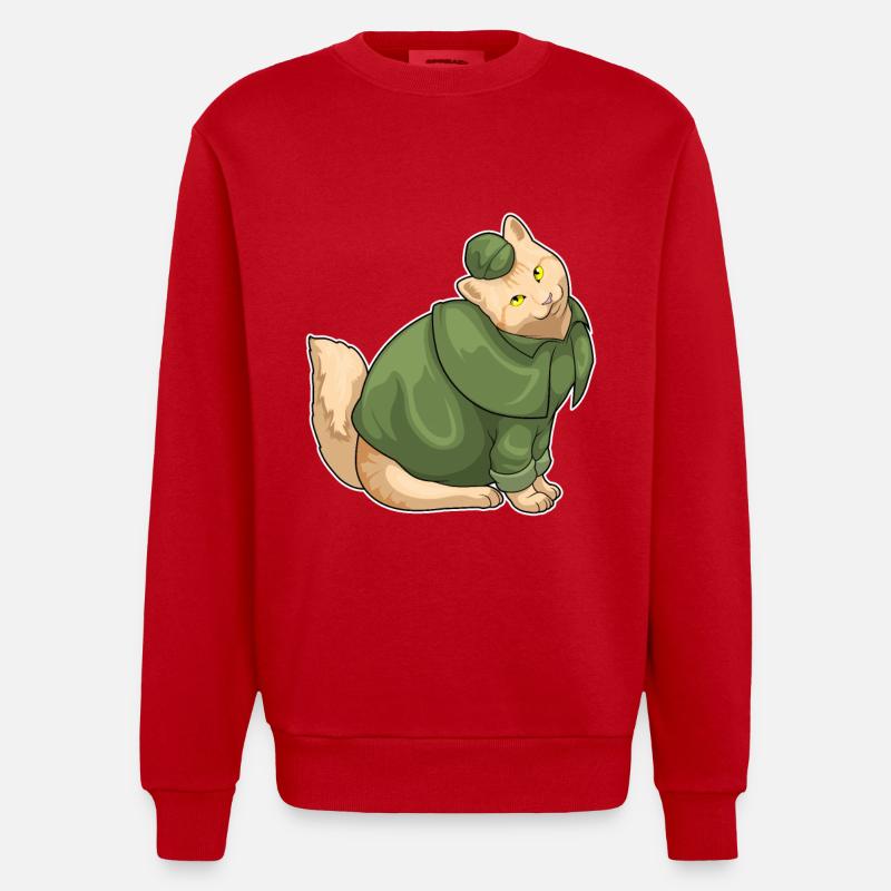 Détective de chat - Sweat bio épais oversize fabriqué en UE - rouge