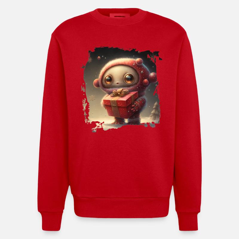 Cuddly space hero with gift - Heavyweight Oversized Organic Crew Neck Made in EU - red