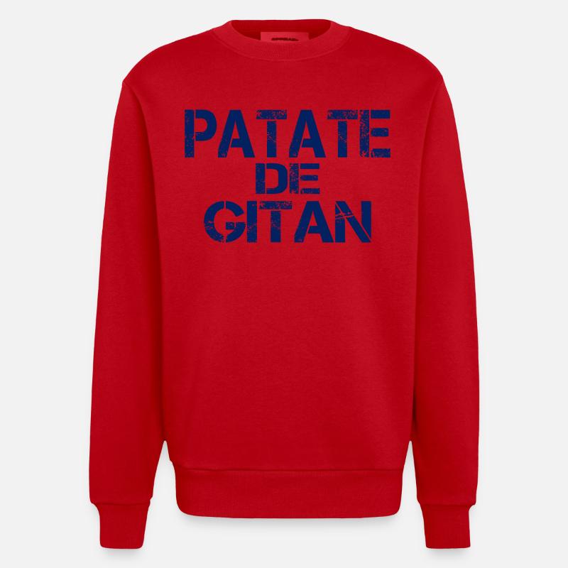 Patate GITAN bleu - Sweat bio épais oversize fabriqué en UE - rouge
