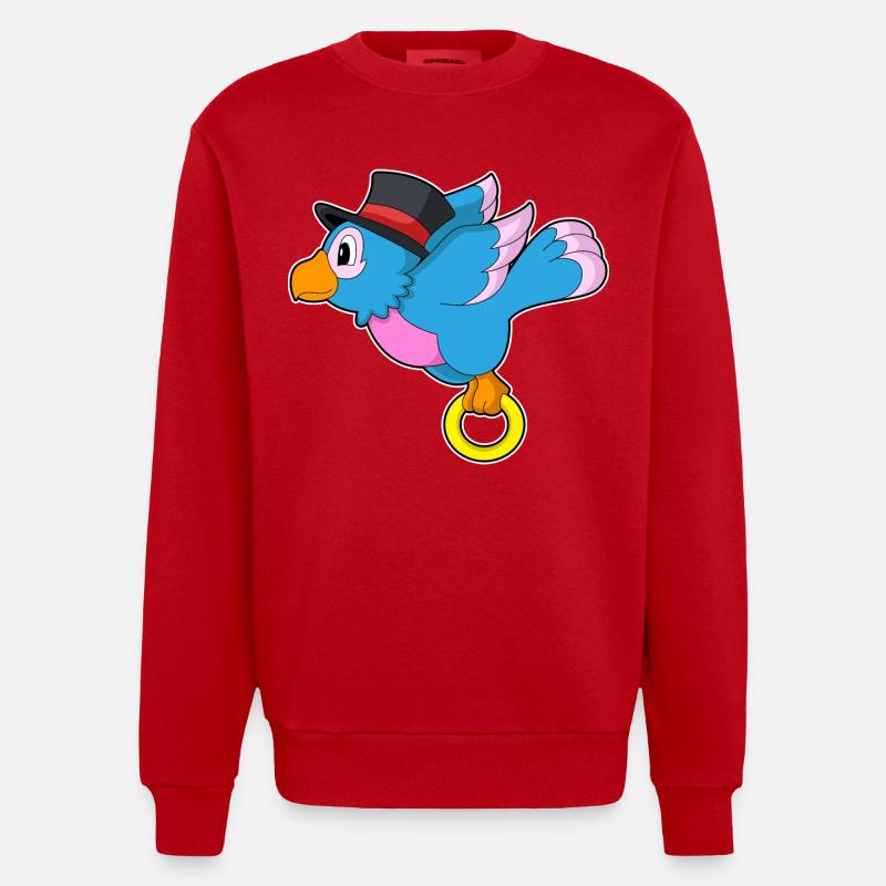 Papagei Bräutigam Ehering Hochzeit - Heavyweight Oversized Organic Crew Neck Made in EU - Rot