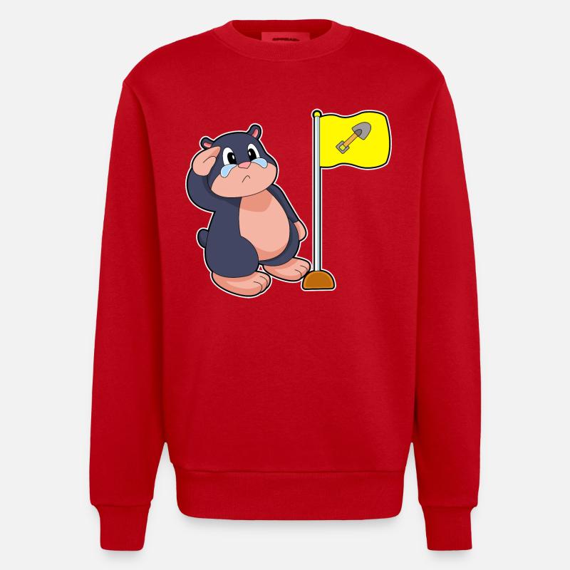 Drapeau taupe - Sweat bio épais oversize fabriqué en UE - rouge