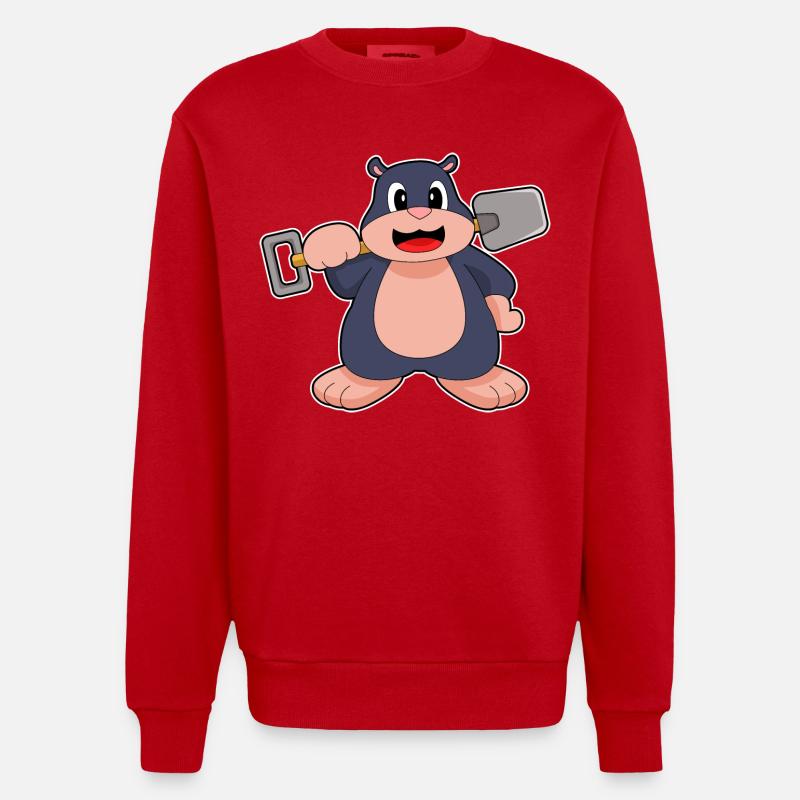 Pelle taupe - Sweat bio épais oversize fabriqué en UE - rouge