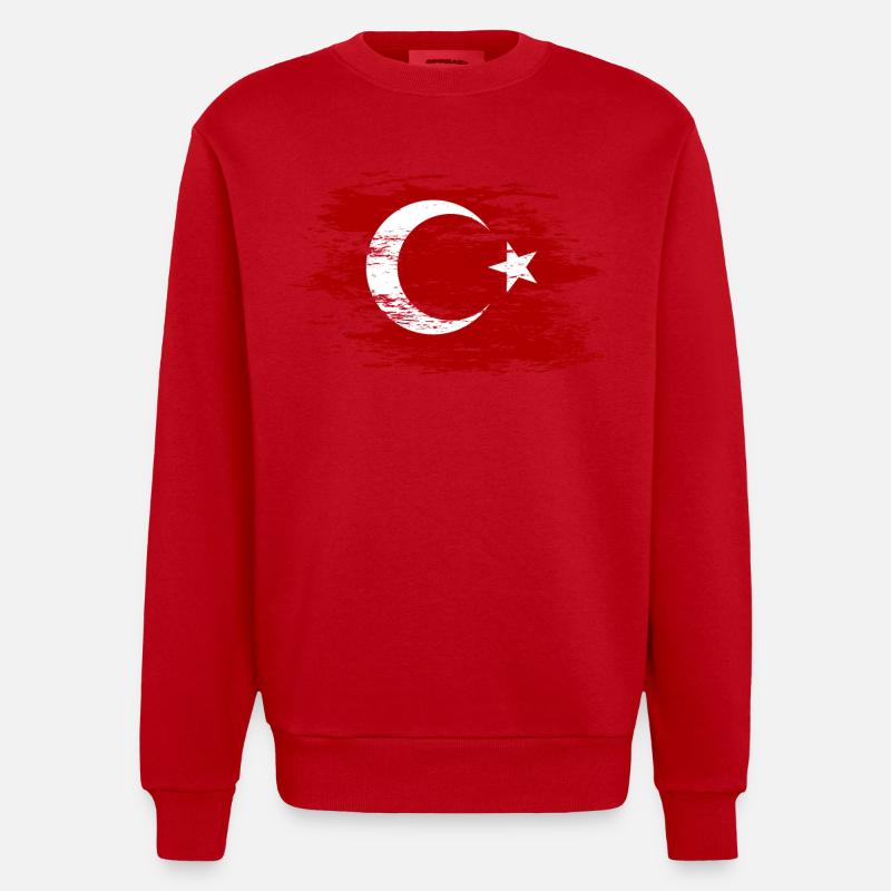 Dinde utilisée - Sweat bio épais oversize fabriqué en UE - rouge
